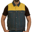 Hot Leathers VSM6103 Men's '2-Tone' Leather and Denim Club Style Biker Vest