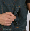 Hot Leathers VSM6103 Men's '2-Tone' Leather and Denim Club Style Biker Vest