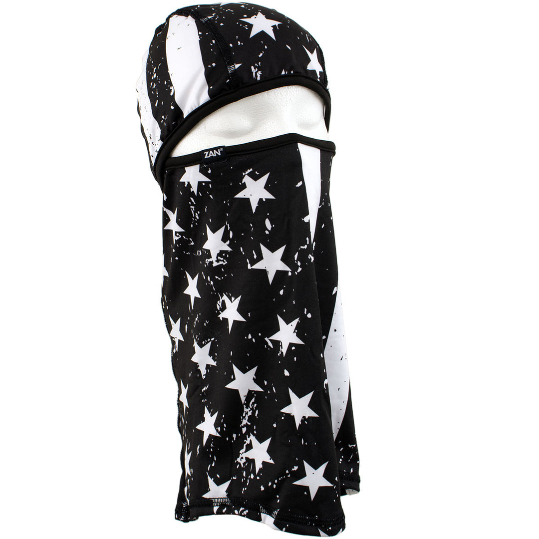 Zan Headgear WB4L091 Convertible Balaclava, SportFlex™ Series Black &amp; White Flag