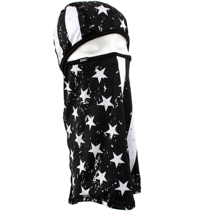 Zan Headgear WB4L091 Convertible Balaclava, SportFlex™ Series Black &amp; White Flag