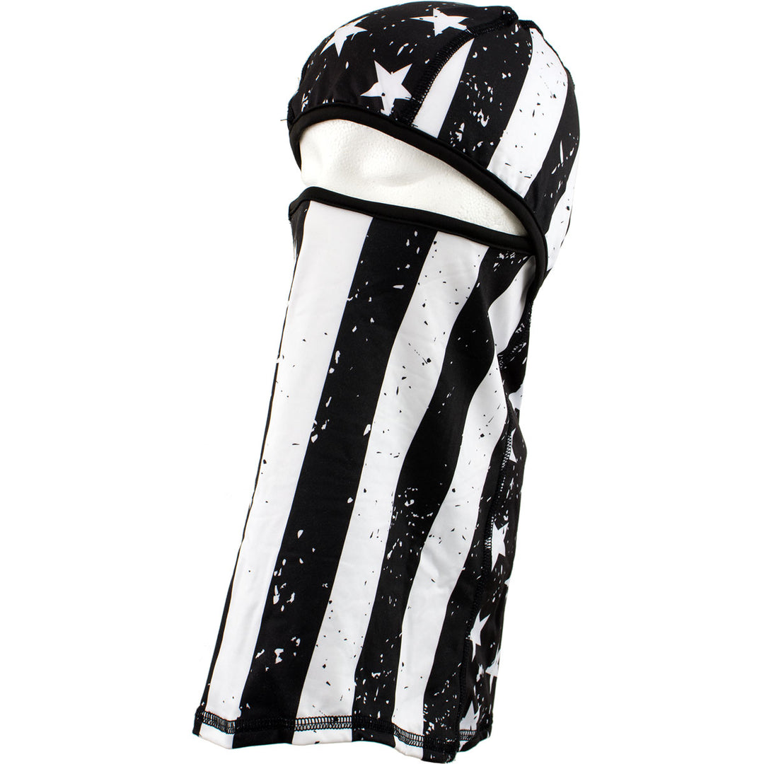 Zan Headgear WB4L091 Convertible Balaclava, SportFlex™ Series Black &amp; White Flag