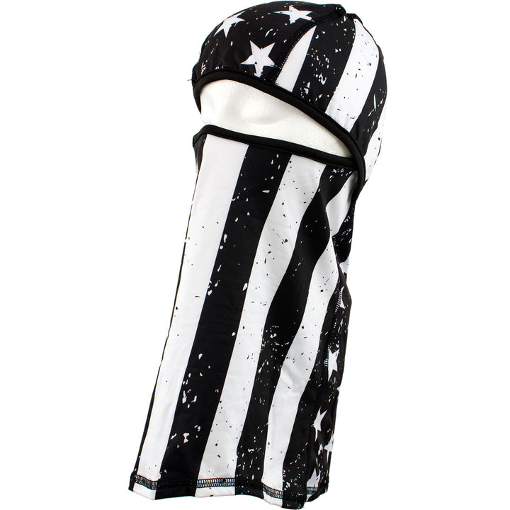 Zan Headgear WB4L091 Convertible Balaclava, SportFlex™ Series Black &amp; White Flag