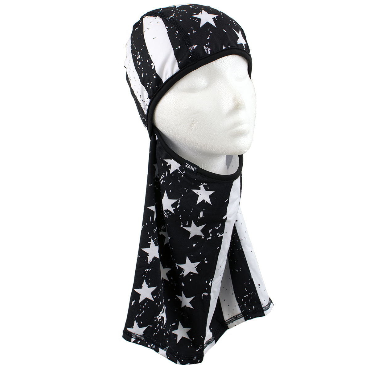 Zan Headgear WB4L091 Convertible Balaclava, SportFlex™ Series Black & White Flag