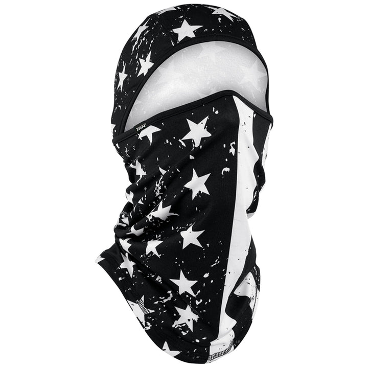 Zan Headgear WB4L091 Convertible Balaclava, SportFlex™ Series Black &amp; White Flag