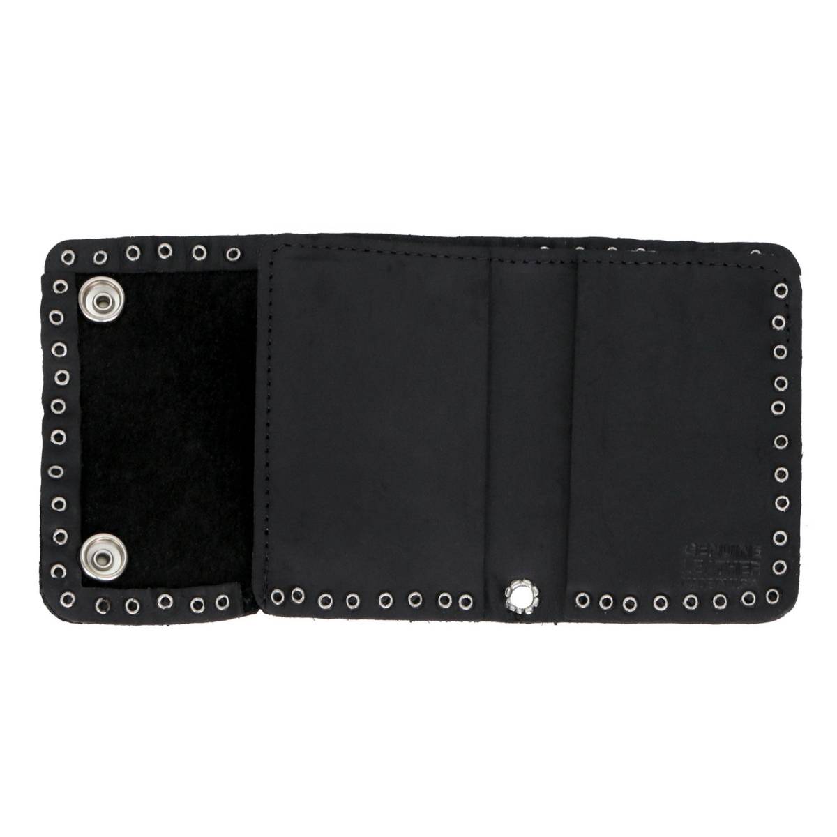 Hot Leathers 4" Naked Leather Studded Bi-Fold Chain Wallet WLC3105