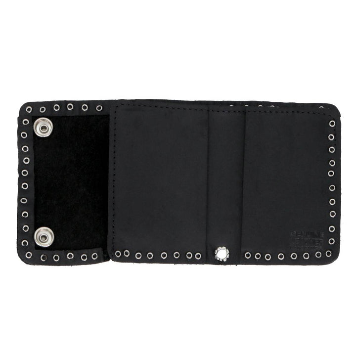 Hot Leathers 4" Premium Leather Studded Bi-Fold Chain Wallet WLC3105