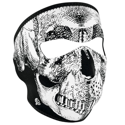 ZanHeadgear WNFM002 Full Mask Neoprene Black and White Skull Face