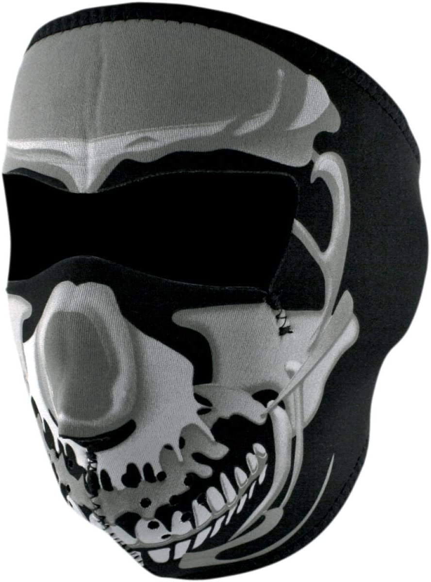 ZanHeadgear WNFM023 Neoprene Full Face Mask with Chrome Skull