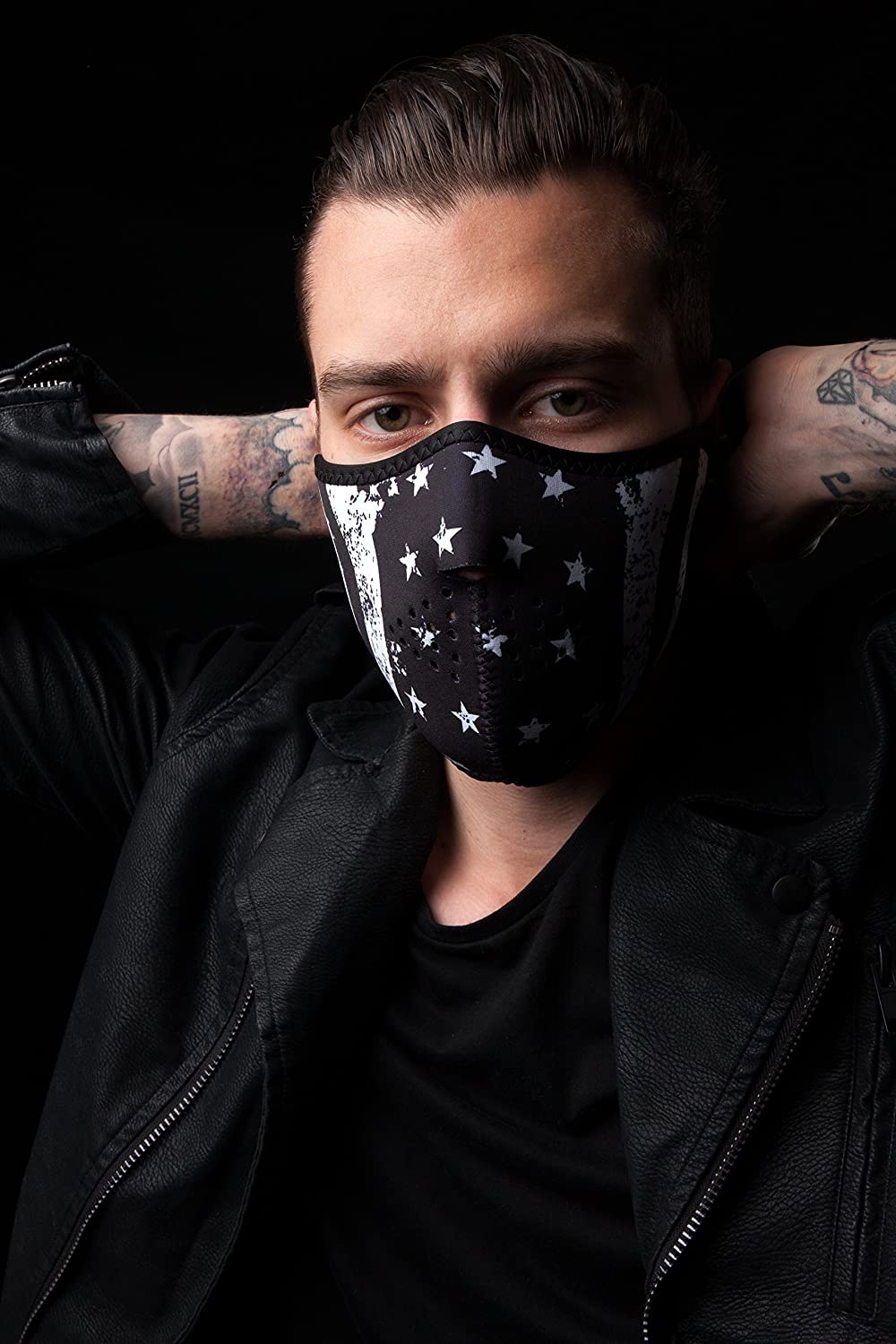 ZanHeadgear WNFM091H Half Mask Neoprene White Flag