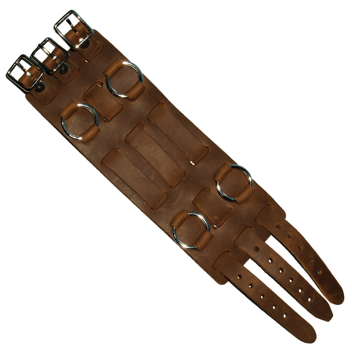 Hot Leathers WTB1002 2.5" 3-Strap Brown Leather Watchband