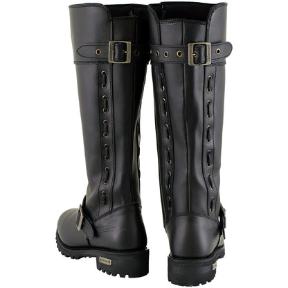 Xelement X93009 Women's 'Myna' Black Performance Knee High-Tall Leather Motorcycle Boots