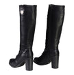 Milwaukee Leather X9442 Women's Black Lace-Up Tall Fashion Biker Boots with High Heel & Studs