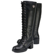 Milwaukee Leather XBL9442 Women's Black Lace-Up Tall Fashion Biker Boots with Square Heel