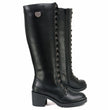 Milwaukee Leather XBL9442 Women's Black Lace-Up Tall Fashion Biker Boots with Square Heel