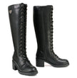 Milwaukee Leather XBL9442 Women's Black Lace-Up Tall Fashion Biker Boots with Square Heel