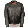 Milwaukee Leather MLM1510 Men's Black Leather Scooter Jacket with Reflective Skull