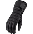 Men’s XS2066 Black Gauntlet Leather Motorcycle Winter Gloves with Rain Cover