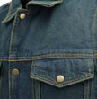 Men’s XS107 Classic Blue Snap Front Denim Vest with Shirt Style Collar