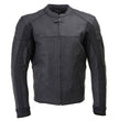 Milwaukee Leather LKM17014 Men's Matte Black Premium Leather Protective Motorcycle Racing Style Biker Jacket w/ CE Armor