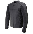 Milwaukee Leather LKM17014 Men's Matte Black Premium Leather Protective Motorcycle Racing Style Biker Jacket w/ CE Armor
