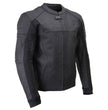 Milwaukee Leather LKM17014 Men's Matte Black Premium Leather Protective Motorcycle Racing Style Biker Jacket w/ CE Armor