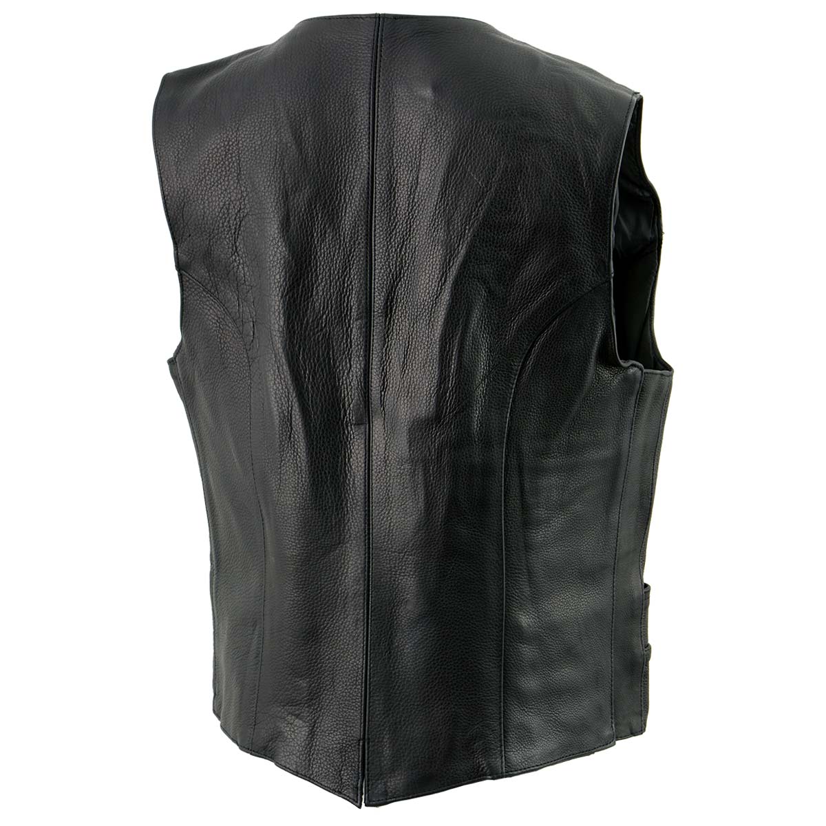 Milwaukee Leather XS1253 Women's Classic Black Leather Vest with Buffalo Nickel Snap Buttons