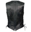 Milwaukee Leather ‘XS1254’ Women's Classic Black 'Buffalo Snap Buttons' Side Lace Leather Vest