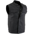 Milwaukee Leather Men's Barrage Flat Black Leather Motorcycle Club Style Vest - LKM3790