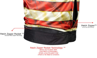 Xelement ‘Gold Series’ XS13002 Men's 'Stars and Stripes’ Black Leather Motorcycle Biker Vest with USA Flag Liner