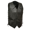 Men’s XS13512 Black Classic Braided Motorcycle Biker Vest