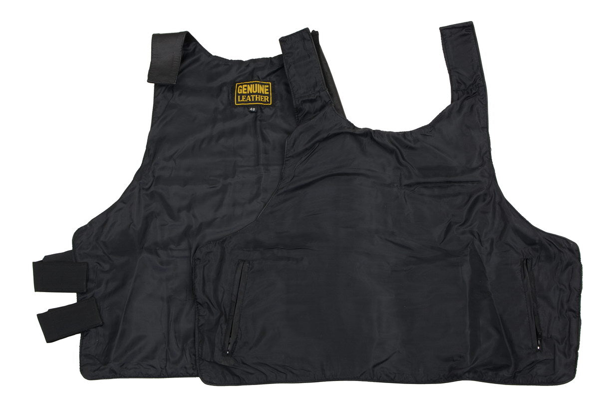 Milwaukee Leather SH1367LZ Women's Black Leather Bullet Proof Style Rider Vest- Plain Back Panel for Club Patches