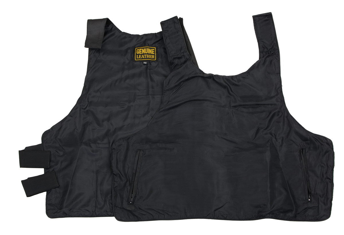 Milwaukee Leather SH1367Z Men's Black Leather Swat Style Rider Vest- Plain Back Panel for Club Patches