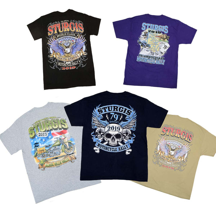 Milwaukee Leather XS16001 Men’s 2019 ‘Sturgis’ Assorted 5 Shirts for $20.00 T-Shirts