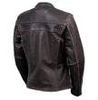 Milwaukee Leather LKL27006 Women's Premium Distress Brown Leather Motorcycle Biker Jacket w/ CE Armor Protection