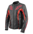Milwaukee Leather LKL27003 Women's Premium Black and Red Leather Embroidered Jacket with CE Armor Protection