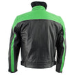 Leather King XS2126 Men's Green and Black ‘Moto’ Biker Jacket