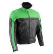 Leather King XS2126 Men's Green and Black ‘Moto’ Biker Jacket