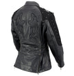 Milwaukee Leather LKL27005 Women's Scuba Style Black Leather Motorcycle Biker Jacket w/ Reflective Wings and Studs