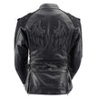 Milwaukee Leather LKL27005 Women's Scuba Style Black Leather Motorcycle Biker Jacket w/ Reflective Wings and Studs