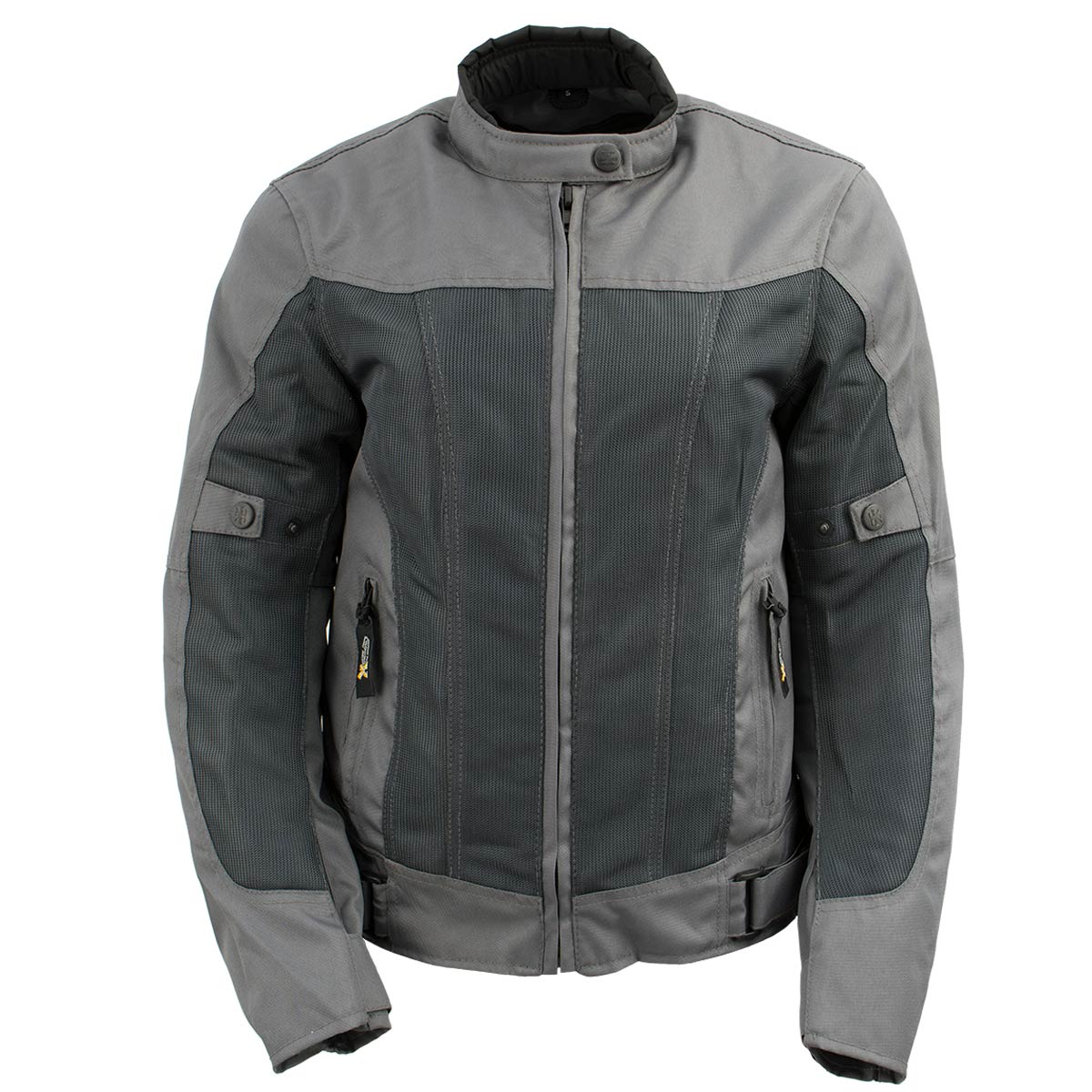 Xelement XS22012 Women's 'Shade' Grey Textile and Mesh Scooter Motorcycle Biker Jacket with X-Armor