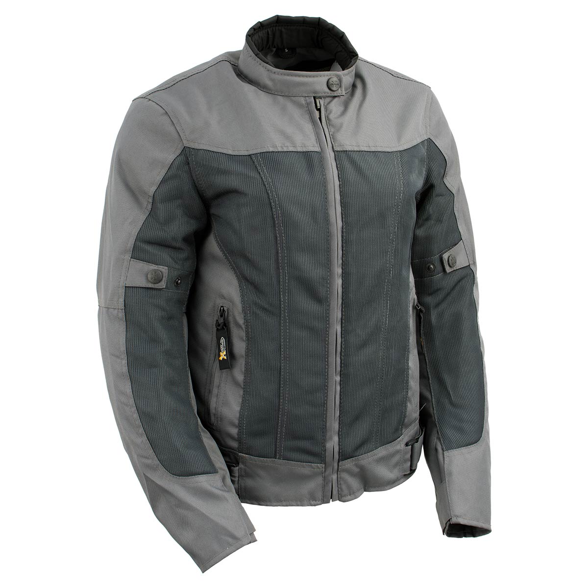 Xelement Women's Shade Grey Textile and Mesh Scooter Motorcycle Biker Jacket with X-Armor XS22012