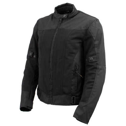 Xelement XS22012 Women's 'Shade' Black Textile and Mesh Scooter Motorcycle Biker Jacket with X-Armor