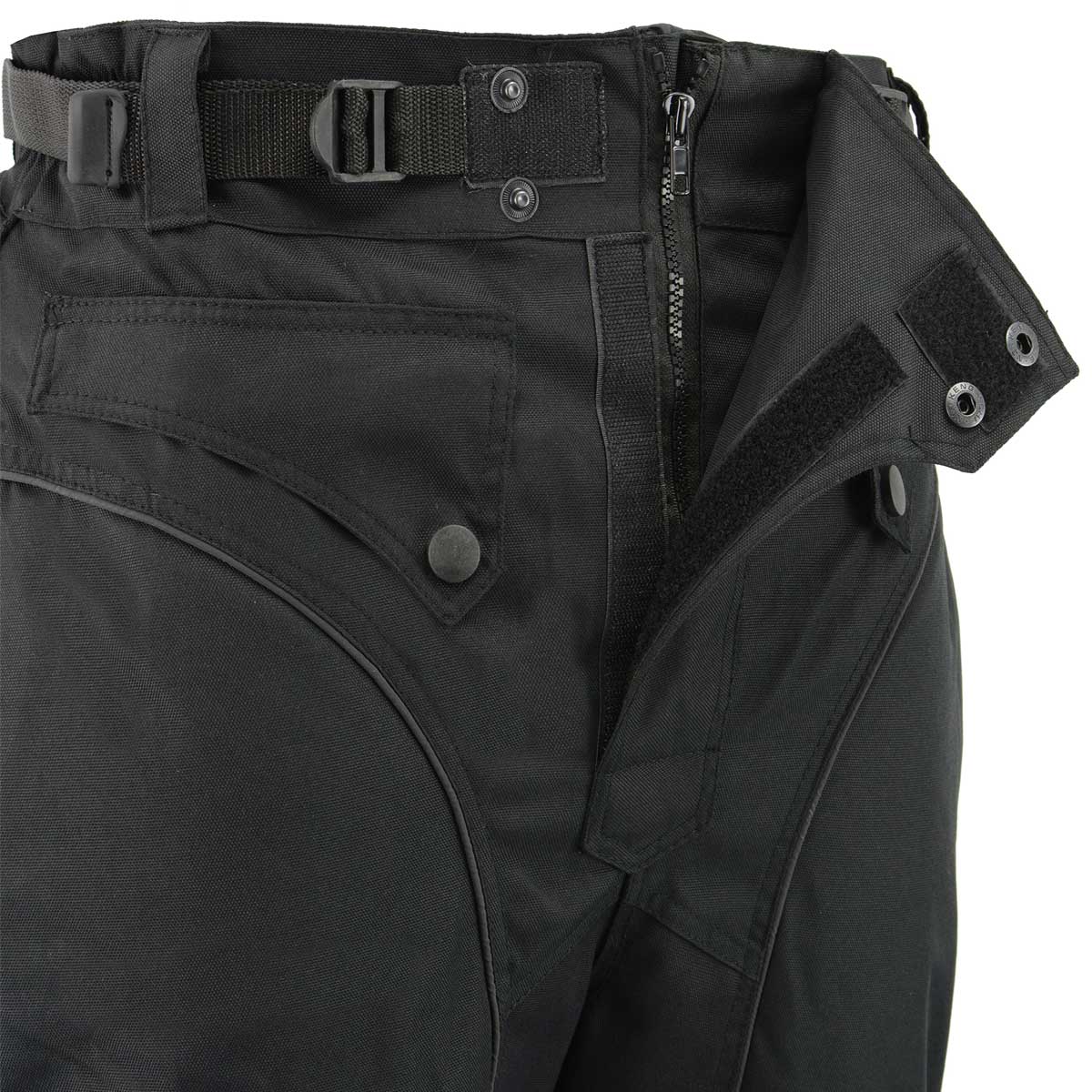 Men's XS2821 Black Water-Resistant Nylon Racing Over Pants with Armor