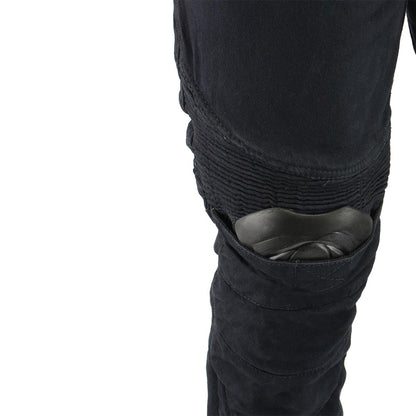 Men’s XS2822 Black Denim Motorcycle Pants with CE Approved Armor