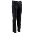 Ladies XS2823 Black Denim Motorcycle Pants with CE Approved Armor