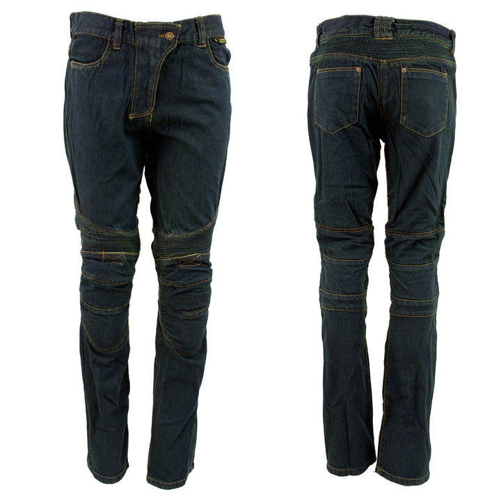 Ladies XS2823 Blue Denim Motorcycle Pants with CE Approved Armor