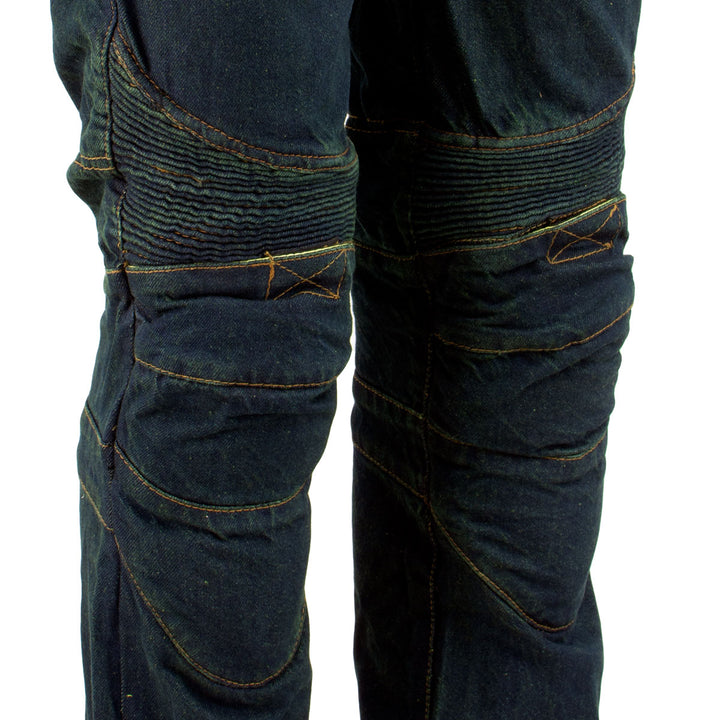 Ladies XS2823 Blue Denim Motorcycle Pants with CE Approved Armor