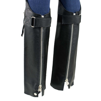 Xelement XS300 Women's Black Leather Half Chaps with Conchos