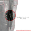 Milwaukee Leather Men's Redline Ledger Club‑Style Motorcycle Premium Leather Vest w/ Red Stitching LKM3788