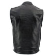 Milwaukee Leather LKM3781 Men's Black Premium Leather Motorcycle Biker Rider Vest w/ White Stitching and Paisley Liner